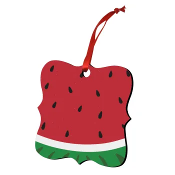 Καρπούζι, Christmas ornament polygon wooden 7.5cm