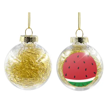 Καρπούζι, Transparent Christmas tree ball ornament with gold filling 8cm
