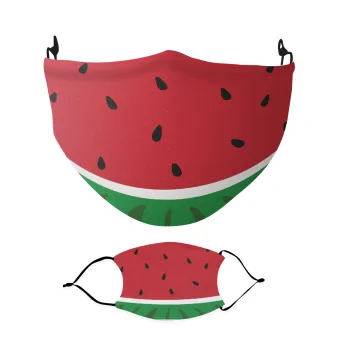 Καρπούζι, Μάσκα υφασμάτινη Ενηλίκων πολλαπλών στρώσεων με υποδοχή φίλτρου