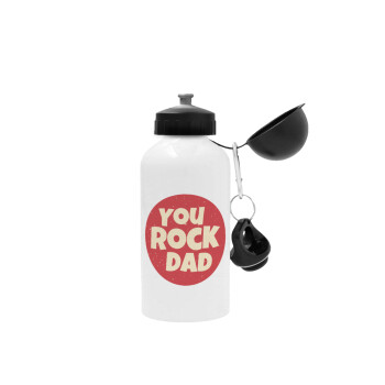 YOU ROCK DAD, Metal water bottle, White, aluminum 500ml