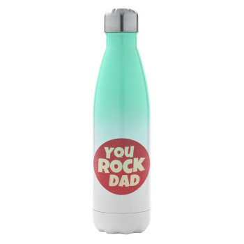 YOU ROCK DAD, Metal mug thermos Green/White (Stainless steel), double wall, 500ml