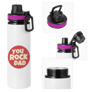 YOU ROCK DAD, Metallic water bottle with safety lid, 850ml aluminum