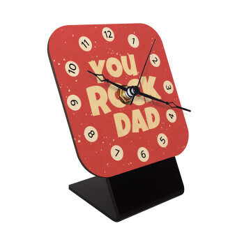 YOU ROCK DAD, Quartz Table clock in natural wood (10cm)
