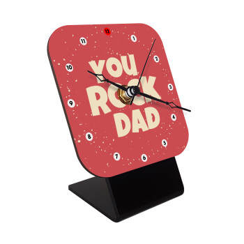 YOU ROCK DAD, Επιτραπέζιο ρολόι ξύλινο με δείκτες (10cm)