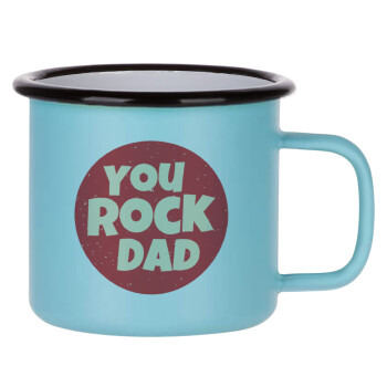 YOU ROCK DAD, Κούπα Μεταλλική εμαγιέ ΜΑΤ σιέλ 360ml