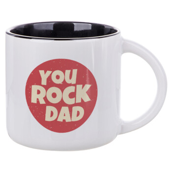 YOU ROCK DAD, Κούπα κεραμική 400ml Λευκή/Μαύρη
