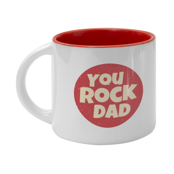 YOU ROCK DAD, Κούπα κεραμική 400ml Λευκή/Κόκκινη