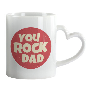 YOU ROCK DAD, Mug heart handle, ceramic, 330ml
