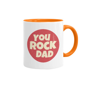 YOU ROCK DAD, Mug colored orange, ceramic, 330ml