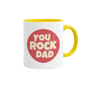 YOU ROCK DAD, Mug colored yellow, ceramic, 330ml