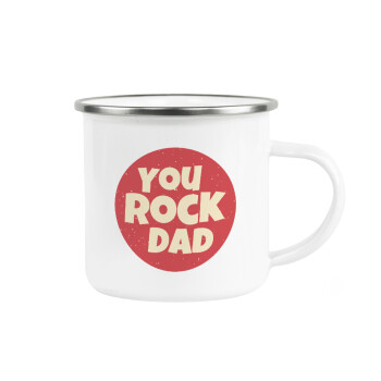 YOU ROCK DAD, Metallic enamel cup white 360ml