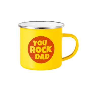 YOU ROCK DAD, Yellow Enamel Metallic Cup 360ml