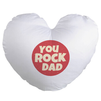 YOU ROCK DAD, Μαξιλάρι καναπέ καρδιά 40x40cm περιέχεται το  γέμισμα