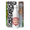 Easter Set, metallic stainless thermos bottle (500ml) & scented flat Easter candle (30cm) (GRAY)