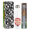 Easter candle, metallic white thermos bottle (500ml) & aromatic flat candle (30cm) (GRAY)