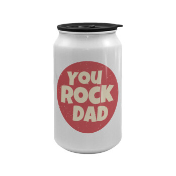 YOU ROCK DAD, Κούπα ταξιδιού μεταλλική με καπάκι (tin-can) 500ml