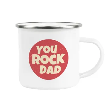 YOU ROCK DAD, Κούπα Μεταλλική εμαγιέ λευκη 360ml