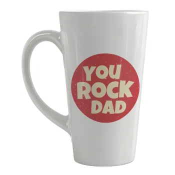 YOU ROCK DAD, Κούπα κωνική Latte Μεγάλη, κεραμική, 450ml