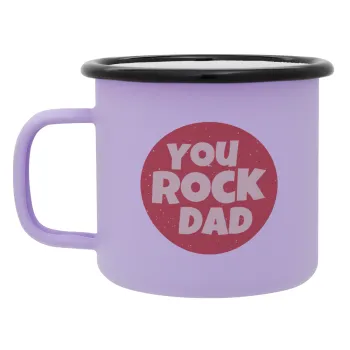 YOU ROCK DAD, Κούπα Μεταλλική εμαγιέ ΜΑΤ Light Pastel Purple 360ml