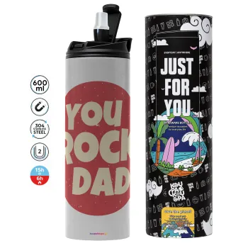 YOU ROCK DAD, Tumbler stainless steel GREY 600ml