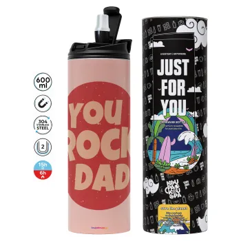 YOU ROCK DAD, Tumbler stainless steel PINK 600ml