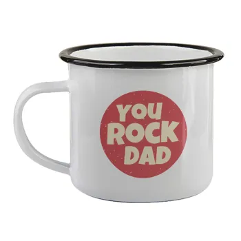 YOU ROCK DAD, Κούπα εμαγιέ με μαύρο χείλος 360ml