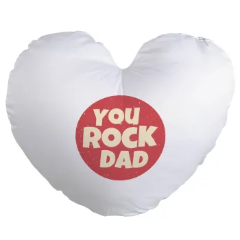 YOU ROCK DAD, Μαξιλάρι καναπέ καρδιά 40x40cm περιέχεται το  γέμισμα