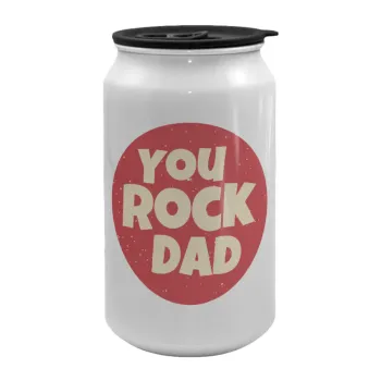 YOU ROCK DAD, Κούπα ταξιδιού μεταλλική με καπάκι (tin-can) 500ml
