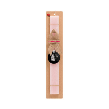 Last of us, part II, Easter Set, wooden keychain & scented flat Easter candle (30cm) (PINK)