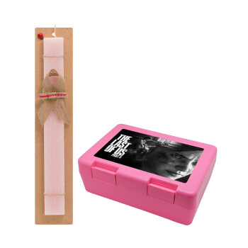 Last of us, part II, Easter Set, children's snack container PINK & scented flat Easter candle (30cm) (PINK)