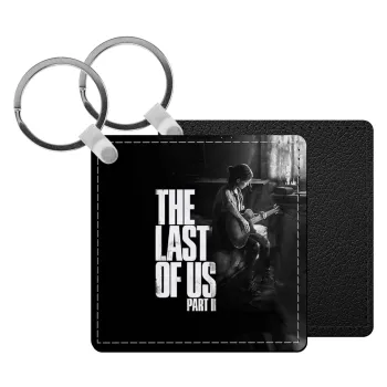 Last of us, part II, Μπρελόκ Δερματίνη, τετράγωνο ΜΑΥΡΟ (5x5cm)