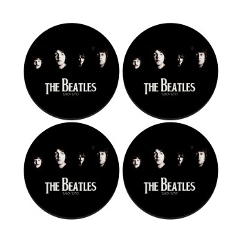 The Beatles, ΣΕΤ 4 Σουβέρ ξύλινα στρογγυλά (9cm)