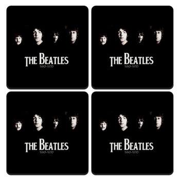 The Beatles, ΣΕΤ 4 Σουβέρ ξύλινα τετράγωνα (9cm)