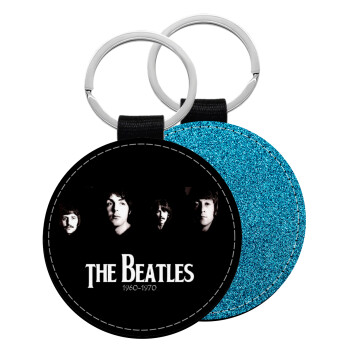 The Beatles, Μπρελόκ Δερματίνη, στρογγυλό ΜΠΛΕ (5cm)