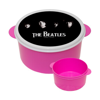 The Beatles, ΡΟΖ παιδικό δοχείο φαγητού (lunchbox) πλαστικό (BPA-FREE) Lunch Βox M16 x Π16 x Υ8cm