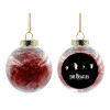 Transparent Christmas tree ball ornament with red filling 8cm