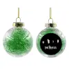 Transparent Christmas tree ball ornament with green filling 8cm