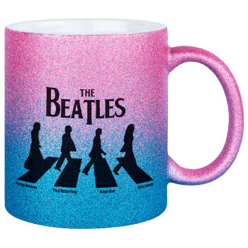 The Beatles, Abbey Road, Κούπα Χρυσή/Μπλε Glitter, κεραμική, 330ml