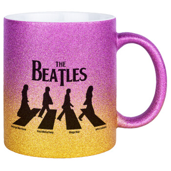 The Beatles, Abbey Road, Κούπα Χρυσή/Ροζ Glitter, κεραμική, 330ml