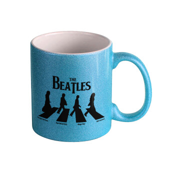 The Beatles, Abbey Road, Κούπα Σιέλ Glitter που γυαλίζει, κεραμική, 330ml