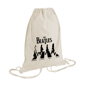 The Beatles, Abbey Road, Backpack bag GYMBAG natural (28x40cm)