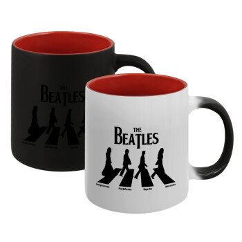 The Beatles, Abbey Road, Κούπα Μαγική εσωτερικό κόκκινο, κεραμική, 330ml που αλλάζει χρώμα με το ζεστό ρόφημα (1 τεμάχιο)