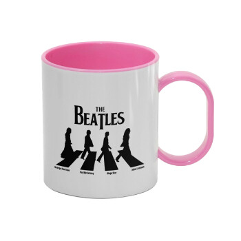 The Beatles, Abbey Road, Κούπα (πλαστική) (BPA-FREE) Polymer Ροζ για παιδιά, 330ml