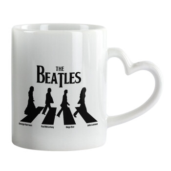 The Beatles, Abbey Road, Κούπα καρδιά χερούλι λευκή, κεραμική, 330ml