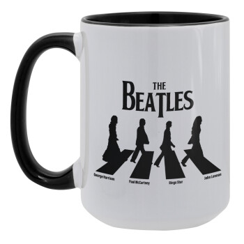 The Beatles, Abbey Road, Κούπα Mega 15oz, κεραμική Μαύρη, 450ml