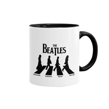 The Beatles, Abbey Road, Κούπα χρωματιστή μαύρη, κεραμική, 330ml