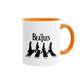 The Beatles, Abbey Road, Κούπα χρωματιστή πορτοκαλί, κεραμική, 330ml