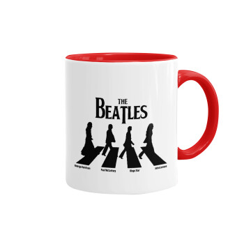 The Beatles, Abbey Road, Κούπα χρωματιστή κόκκινη, κεραμική, 330ml