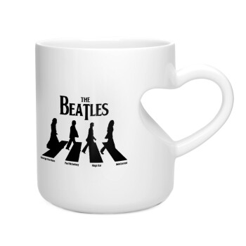 The Beatles, Abbey Road, Κούπα καρδιά λευκή, κεραμική, 330ml