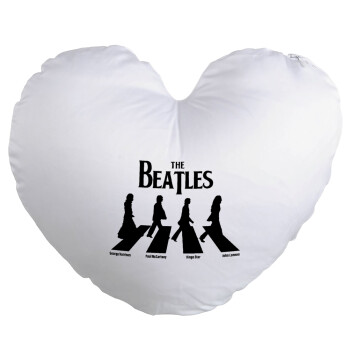 The Beatles, Abbey Road, Μαξιλάρι καναπέ καρδιά 40x40cm περιέχεται το  γέμισμα